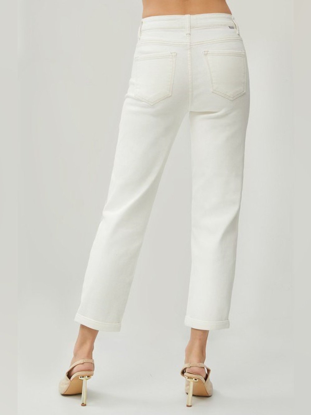 RDP5546 CREAM Risen High Rise Boyfriend Pants - Picture 3 of 3
